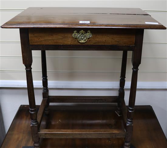 A side table with drawer, W.65cm
